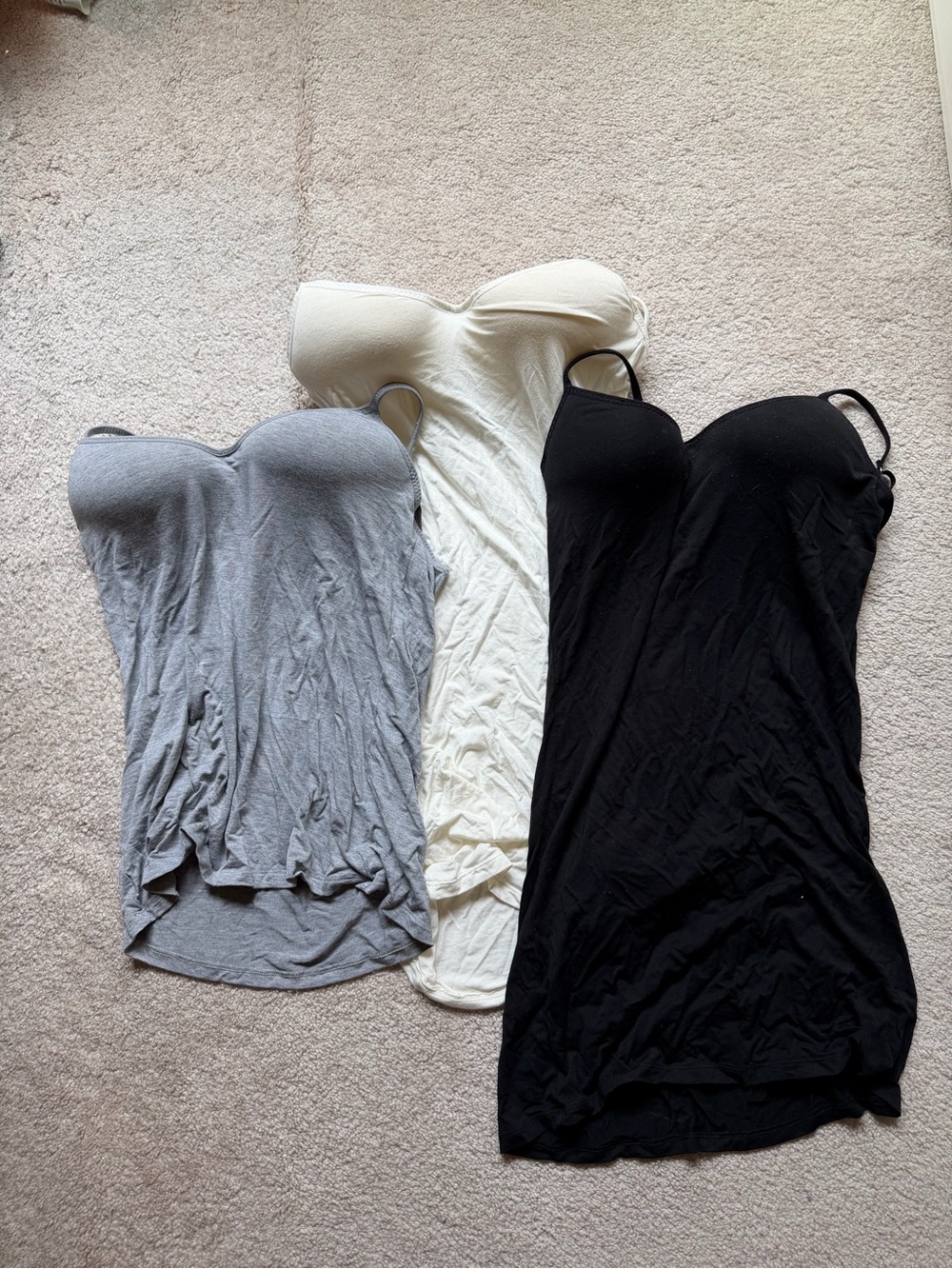 Strapless Seamless Bandeau Dress - Black, Gray, Cream